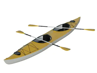 Kayak 02 Low-poly 3D model