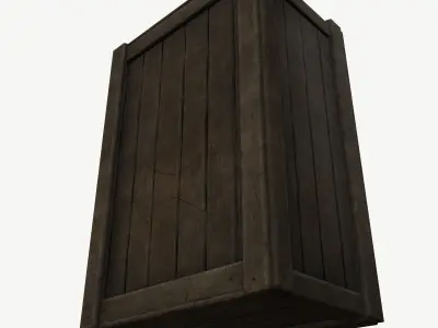 Wooden box Low-poly 3D model by dereza