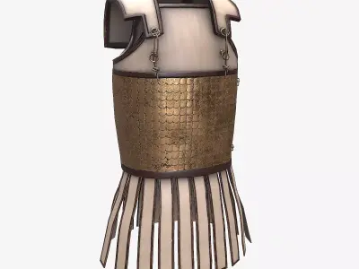 Ancient Armor Scalemailed 3D Model Game Ready PBR Low Poly Low-poly 3D model