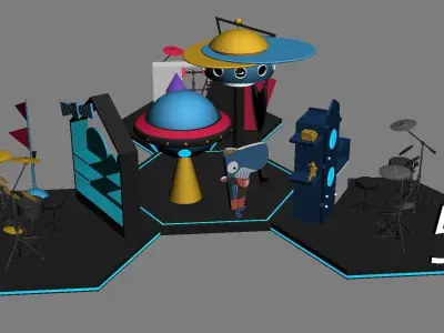 Commercial props children space scene 3D model