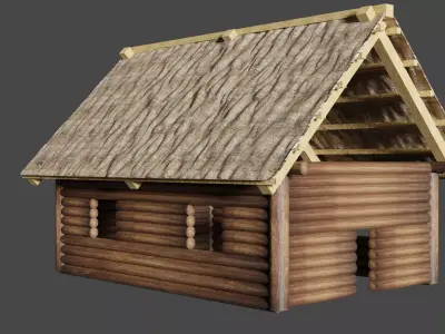 LowPoly Hut Viking Free 3D model