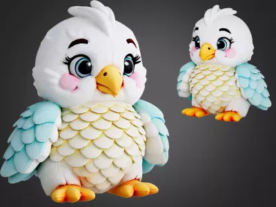 Eagle Plushy Kids Toy 3D model