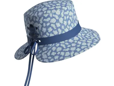 Denim Sun Hat 3D model