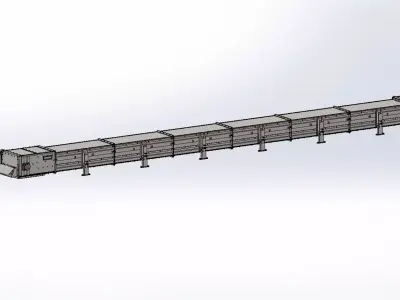 750 x  550 x 13500 mm chain conveyor 3D model