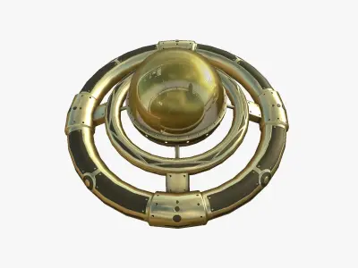 Alien Spaceship UFO E07 Gold - Sci Fi Spacecraft Design Low-poly 3D model