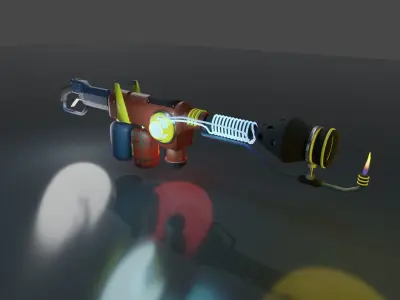 Animated Sci-fi Flamethrower  3D model