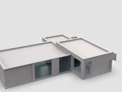Modern Building House Low-poly 3D model