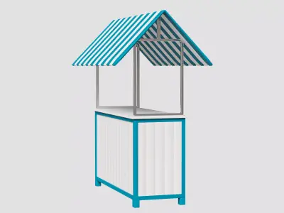 Wooden Food Stand 01 3D model