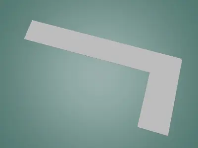 Right angle steel ruler 3D model