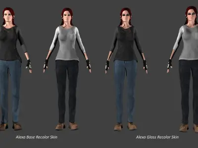 Alexa Ecarlette Low-poly I Post Apocalyptic Nuclear Pack Low-poly 3D model