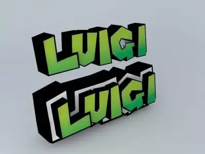 Luigi 3D Text Logo 3D model