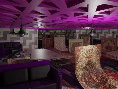 Carpet Rug Store Low-poly 3D model