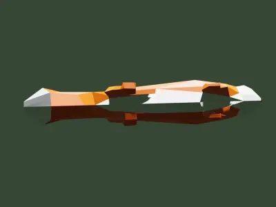 low poly forest 3D model polygonal fox Low-poly 3D model
