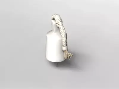 Minimalist Concrete Bell with Rope Handle 3D Model 3D model
