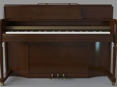 Old Vintage Upright Piano 3D model