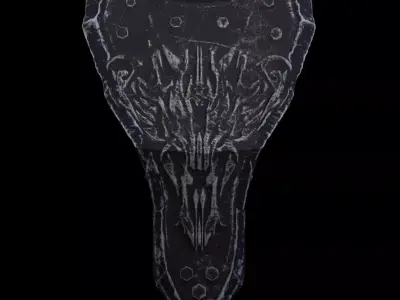 high  quality fantasy shield Low-poly 3D model