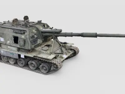 Destroyed 2S19 Msta 152 mm self-propelled howitzer M1990  3D model buy