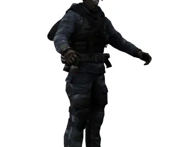 soldier  james Low-poly 3D model