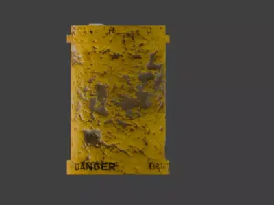 Barrel of nuclear waste Free low-poly 3D model