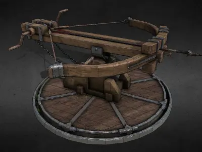 Stylised balista Low-poly 3D model