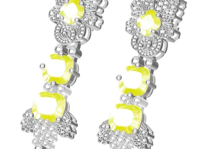 Antique Art Deco Style Earring 2 3D print model