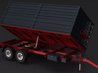 Tractor Trailer Low-poly 3D model