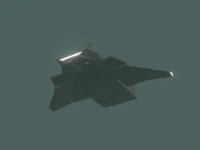 Grey alien spaceship Free low-poly 3D model