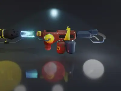 Animated Sci-fi Flamethrower  3D model