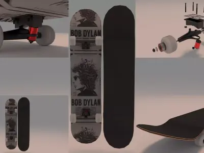 Bob Dylan Music Cover Skateboard Skate 3D model