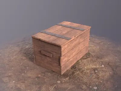 Wooden Chest Crate  Low poly  3D model  Game Ready Free low-poly 3D model