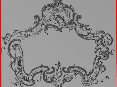 Rococo ornament 3D model