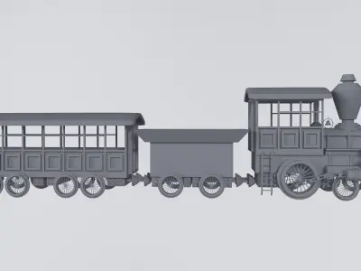 Locomotive 3D Model Low - Poly Low-poly 3D model
