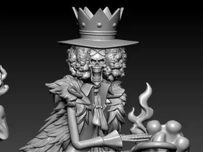 Brook diorama fanart - One piece - Split part 3D print model