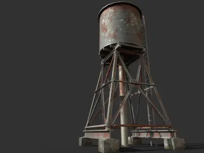 Water Tank Model Low-poly 3D model