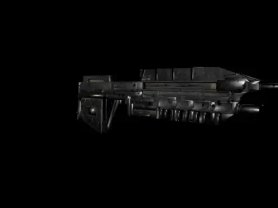 Halo Assault Rifle Made In Maya and Textured In 3DCoatTextura Low-poly 3D model