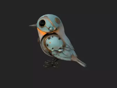 Mechanical Bird 3D Model 001 Low-poly 3D model