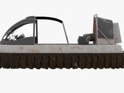 Common Old Dirty 4K Textures Hovercraft Low-poly 3D model