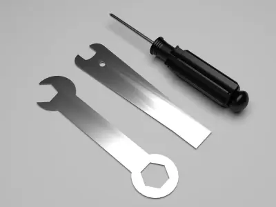 Mini Screwdriver With Mini Wrench 3D model