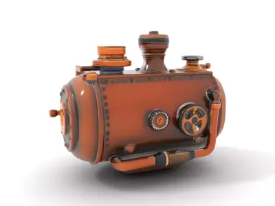 Steampunk Boiler Model Pack Low-poly 3D model