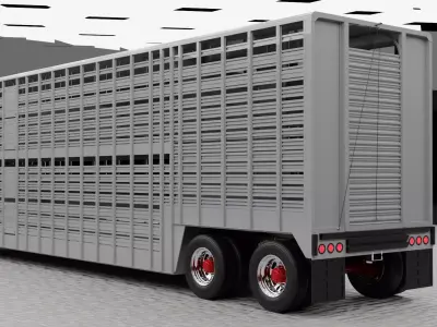 trailer ganadero wilson 1974 Low-poly 3D model