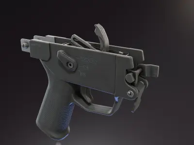 MP5 SL Grip Module Low-poly 3D model