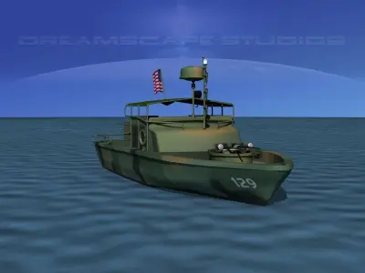 PBR Patrol Boat Riverine 3D model Rigged
