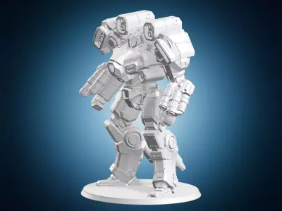 Heavy Battle Mech Robot Figurine 3D print model