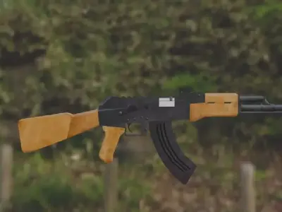 Low-Poly PBR AK47 rifle Low-poly 3D model