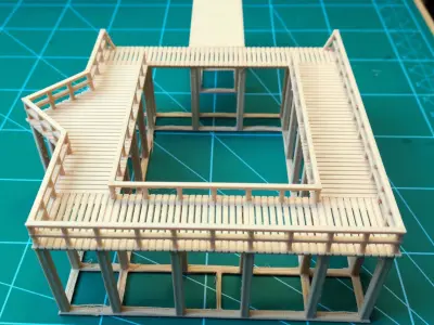 Wooden bathing pier 1-87 FDM 3D print model