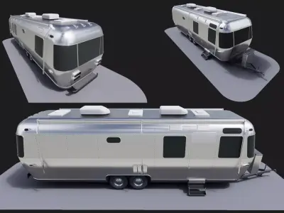 Airstream caravan camper mobile home RV 3d prop model 3D model