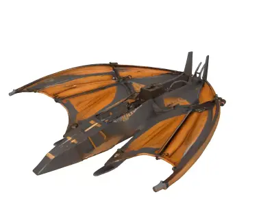 Steampunk BatWing Fantasy Glider 3D model