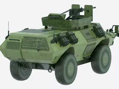 Armored Scout Recon Vehicle Military Army Game Ready Low-poly 3D model