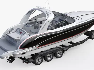 Formula 350 FX Luxury Sport Boat and Trailer Phoenix 3D model