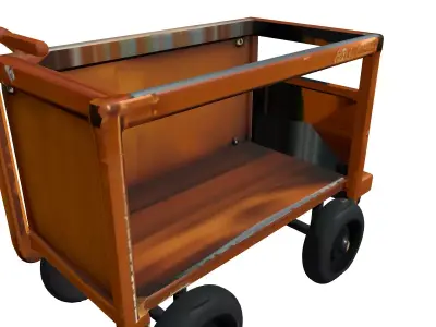 Weathered Industrial Utility Cart Low-poly 3D model